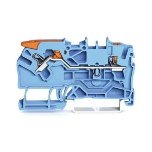 Wago 2102-1204 2 İletkenli 2,5mm2 Klemens Kollu Mavi